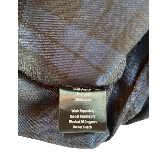 Hell Bunny Vixen Doralee Pencil Dress Peter Pan Collar Navy Black Plaid Retro XL - Picture 5 of 16